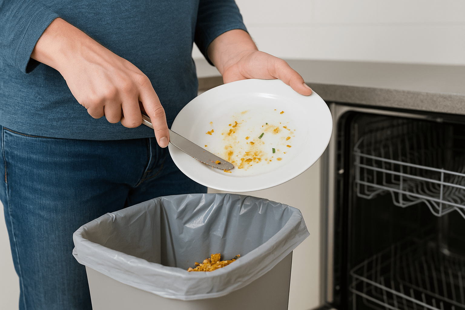 Préparer la vaisselle avant de la mettre dans le lave-vaisselle Hotpoint Ariston